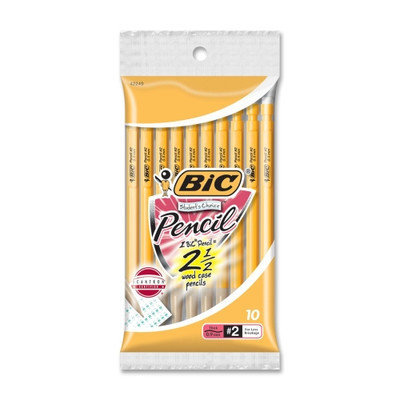 BIC Student's Choice Mechanical Pencils, No. 2, .9mm, 10/PK, Yellow