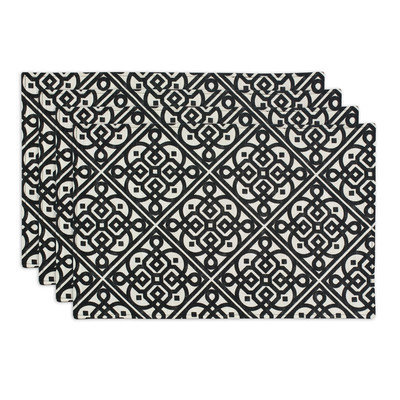 Chooty & Co. Lace It Up Ebony Lined Placemat - Set of 4