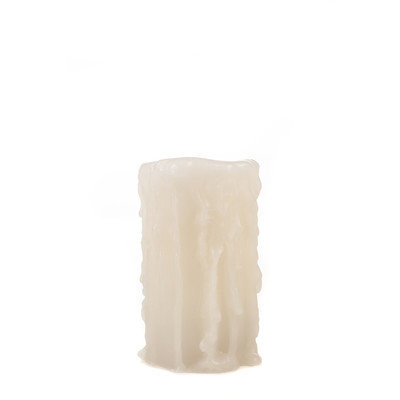 Amazing Flameless Candle H1002 3 in. x 6 in. Heavy Drip Ivory-Tan - Honeysuckle Fragrance