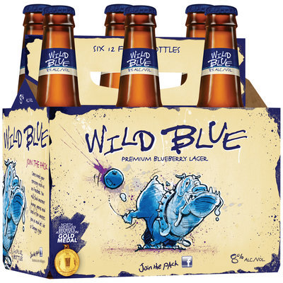 Wild Blue 12 Oz Beer 6 Pk Glass Bottles