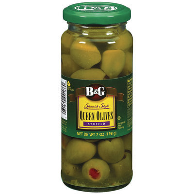 B&G Spanish Style Queen Stuffed Olives 7 Oz Jar