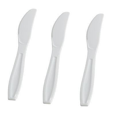 Fineline Settings, Inc Flairware Heavy Duty Box Bulk Disposable Plastic Knife (1000/Case), White