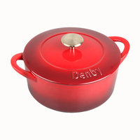 Denby Cook and Dine 7.39-qt. Cast Iron Round Casserole Color: Cherry