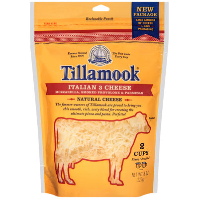 Tillamook® Finely Shredded Italian 3 Cheese 8 oz. Pouch