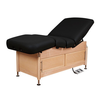Oakworks Clinician Electric Hydraulic Lift Assist Salon with Cabinet Color: Coal
