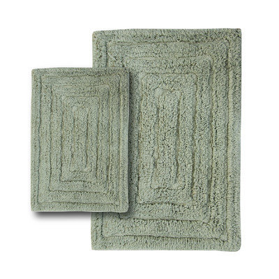 Textile Decor Castle 2 Piece 100% Cotton Racetrack Spray Latex Bath Rug Set, 34 H X 21 W and 40 H X 24 W