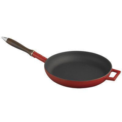 Lava Cookware Signature Enameled Cast-Iron French Skillet, 11, Cayenne Red