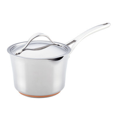 Anolon Nouvelle Copper Stainless Steel 3.5-qt. Covered Straining Saucepan