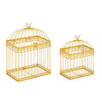 Cole & Grey 2 Piece Metal Acrylic Bird Cage Set Color: Yellow