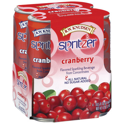 R.W. Knudsen Spritzer Cranberry Flavored 10.5 Oz Sparkling Beverage 4 Pk Cans