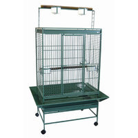 Yml Play Top Wrought Iron Parrot Cage Color: Green
