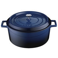 Lava Cookware Signature Enameled Cast-Iron Dutch Oven Size: 7 Qt, Color: Cobalt Blue