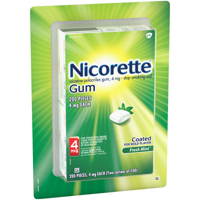 Nicorette® 4mg Fresh Mint™ Stop Smoking Aid Gum 200 ct Carded Pack