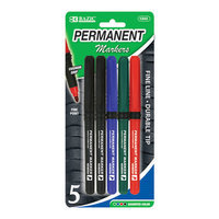 Bazic 1243-24 Fine Tip Permanent Markers with Cushion Grip