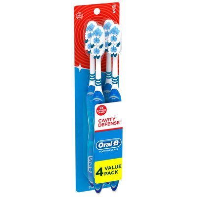 Oral-B Cavity Defense Soft Bristles Toothbrush 4 ct Carded Pack