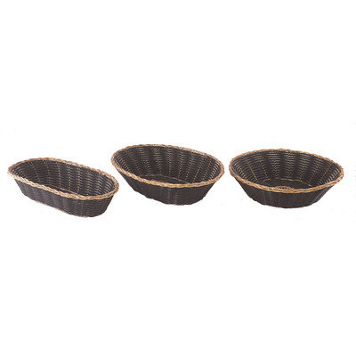 Update International BBV-94 Black Woven Oblong Basket