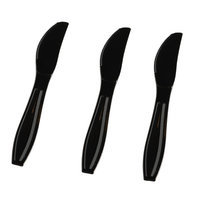 Fineline Settings, Inc Flairware Heavy Duty Box Bulk Disposable Plastic Knife (1000/Case), Black
