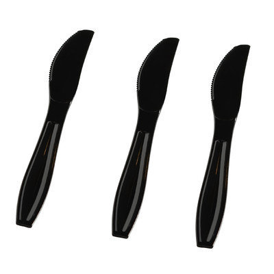 Fineline Settings, Inc Flairware Heavy Duty Box Bulk Disposable Plastic Knife (1000/Case), Black