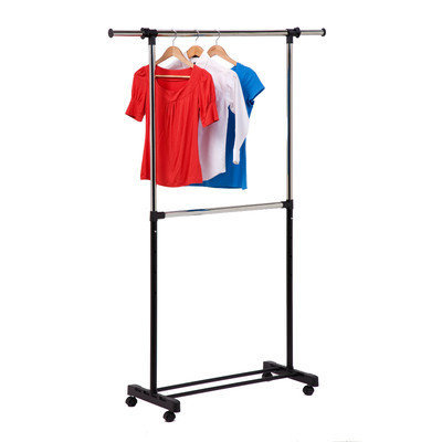 Honey Can Do Honey-Can-Do GAR-01767 double bar garment rack, chrome/black