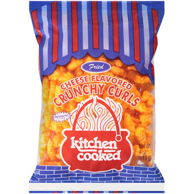 Kitchen Cooked Fried Cheese Flavored Crunchy Curls 4 oz. Bag