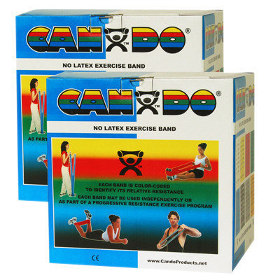 CanDo 10-5654 Latex Free Exercise Band 100 Yard 2 x 50-Yd Rolls Blue-Heavy