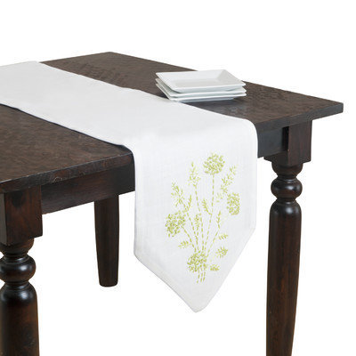 Saro Polyester 74-inch Ribbon Embroidered Table Runner