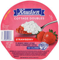 Knudsen Cottage Doubles Cottage Cheese & Strawberry Topping 3.9 oz. Tray
