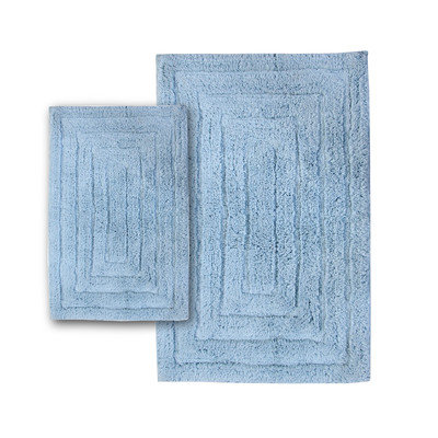 Textile Decor Castle 2 Piece 100% Cotton Racetrack Spray Latex Bath Rug Set, 24 H X 17 W and 40 H X 24 W