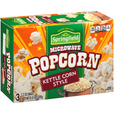 Springfield® Kettle Corn Style Microwave Popcorn 9.9 oz. Bags