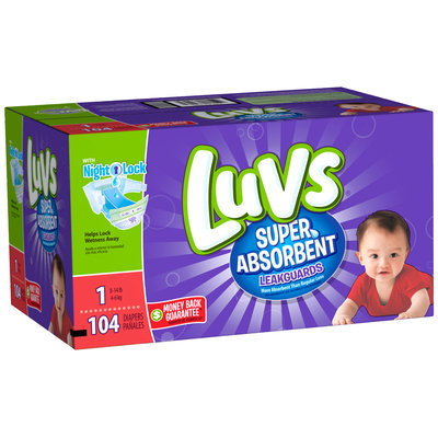 Stretch Luvs Super Absorbant Leakguards Diapers Size 1 104 Count