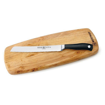 Wusthof Grand Prix II 8 inch Serrated Bread Knife & Cutting Board