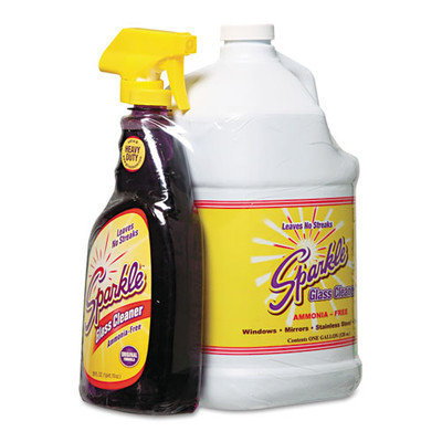 A J Funk & Company Sparkle Glass Cleaner, One Trigger Bottle & Onegal Refill