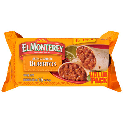 El Monterey® Bean and Cheese Burritos 16 ct Bag