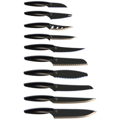 Gela Global 10 Piece Set Knife Set Color: Black
