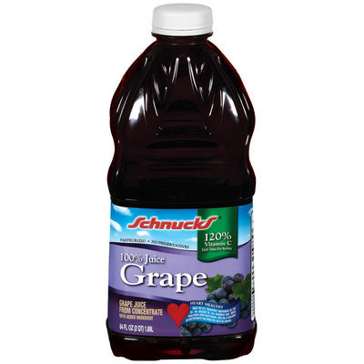 Schnucks Grape 100% Juice 64 Oz Plastic Bottle
