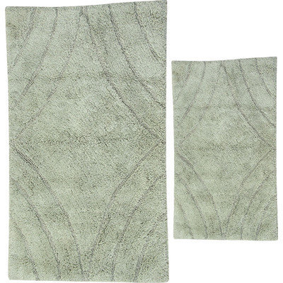 Textile Decor Castle 2 Piece 100% Cotton Diamond Spray Latex Bath Rug Set, 34 H X 21 W and 40 H X 24 W