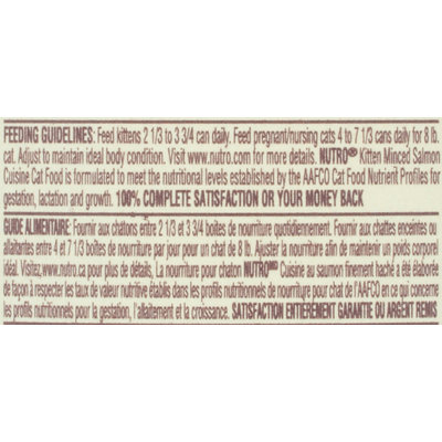 Nutro® Kitten Minced Salmon Cuisine in Tasty Gravy Cat Food 3 oz. Can