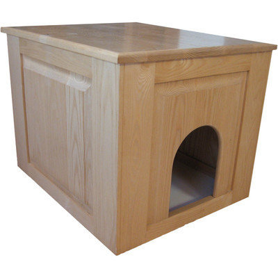 Classic Pet Beds Raised Panel Litter Box Concealment Cabinet Finish: Natural, Side Opening: Right