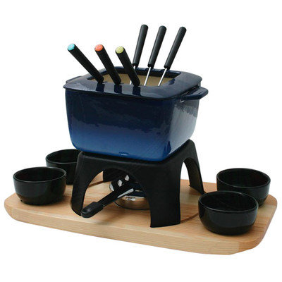 Swissmar Mont Blanc 15 Piece Meat Fondue Set in Blue