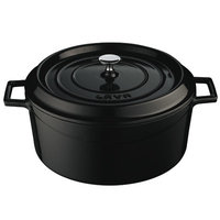 Lava Cookware Signature Enameled Cast-Iron Dutch Oven, 7 Qt, Black Obsidian