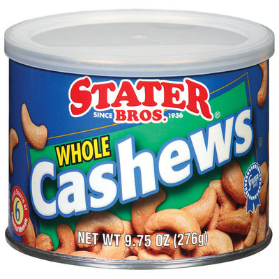 Stater Bros. Whole Cashews 9.75 Oz Can