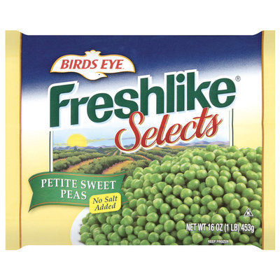 Freshlike Petite Sweet Peas Frozen Vegetables Selects 1 Lb Bag