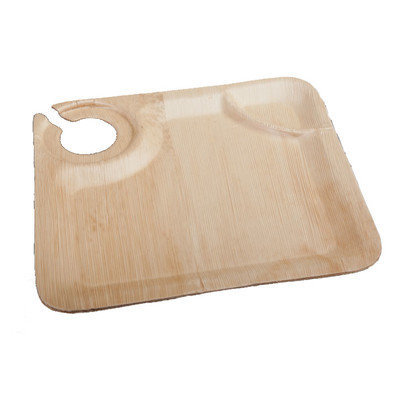 Restaurantware Bamboo Leaf Cup Holder Plate (50 Count)