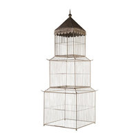 Mwcbk Vintage Ivory Birdcage Pedestal