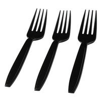 Fineline Settings, Inc Flairware Heavy Duty Box Bulk Disposable Plastic Fork (1000/Case), Black