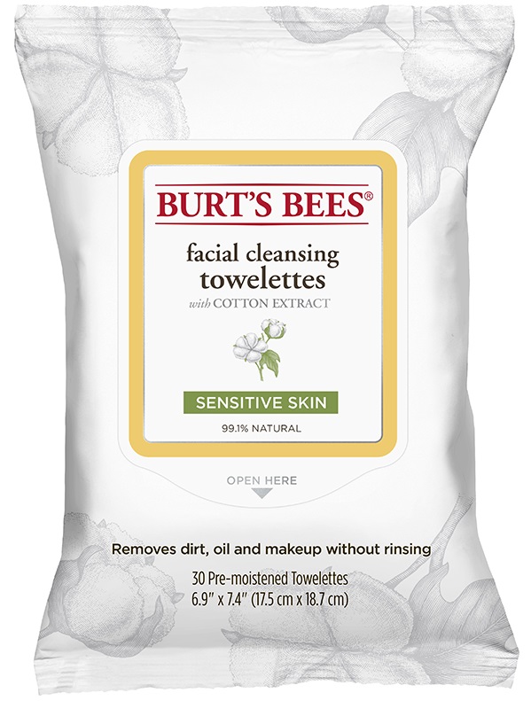 Burt's Bees Sensitive Facial Cleansing Towelettes with Cotton Extract