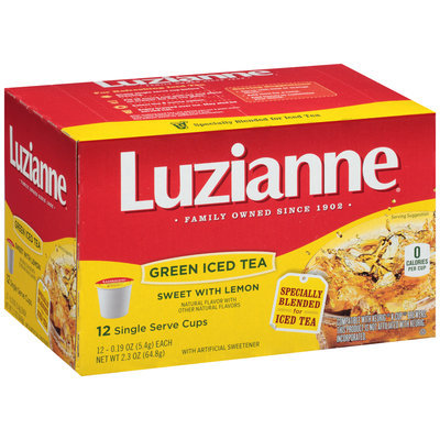 Luzianne® Sweet Green Iced Tea with Lemon Single Serve Cups 12 ct Box