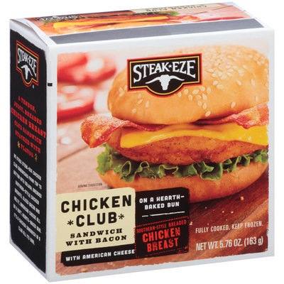 Steak-Eze® Chicken Club Sandwich with Bacon & American Cheese 5.76 oz. Box