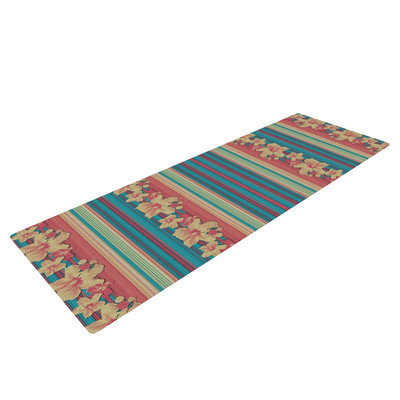 Kess Inhouse Mahalo Denim Stripe by Nina May Floral Yoga Mat