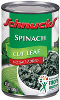 Schnucks Cut Leaf No Salt Added Spinach 13.5 Oz Can